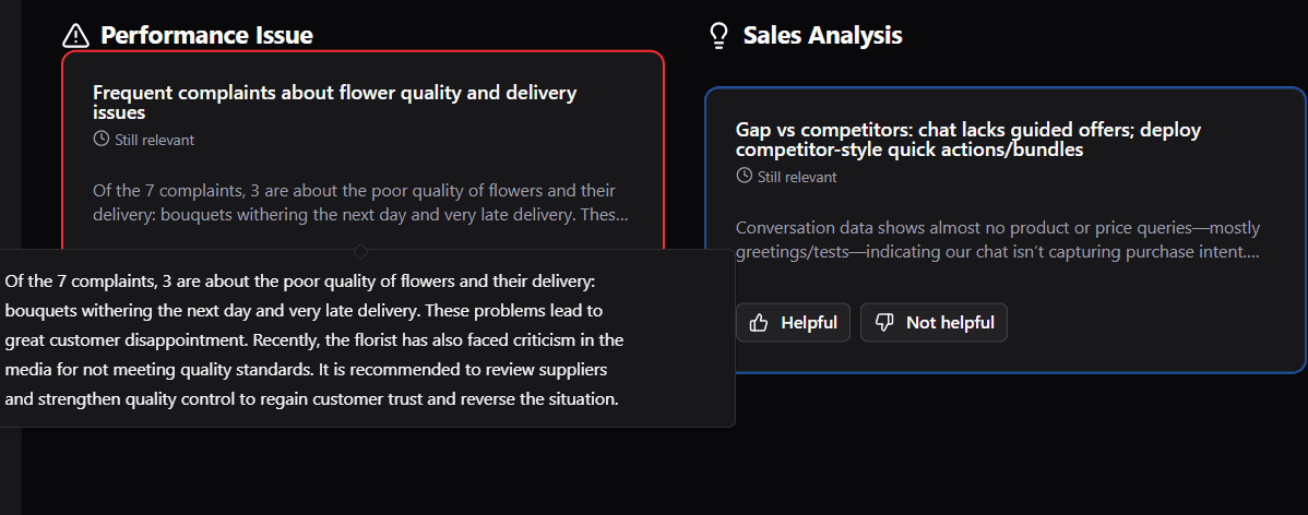 Airi.chat product dashboard
